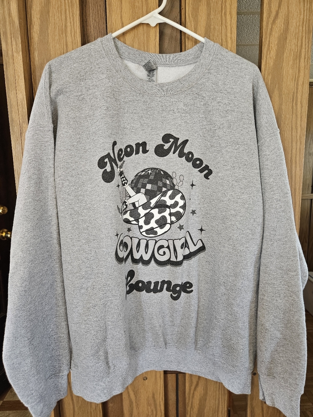 Neon Moon Sz XL Cowgirl Lounge Grey Crewneck Sweatshirt